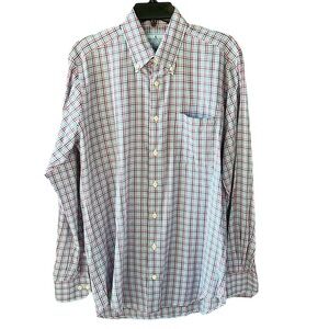 Bird Dog Bay Sz M Plaid Multicolor Button Down Long Sleeve Shirt 100% Cotton